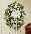 White Sympathy Standing Spray Davis Floral Clayton Indiana from Davis Floral